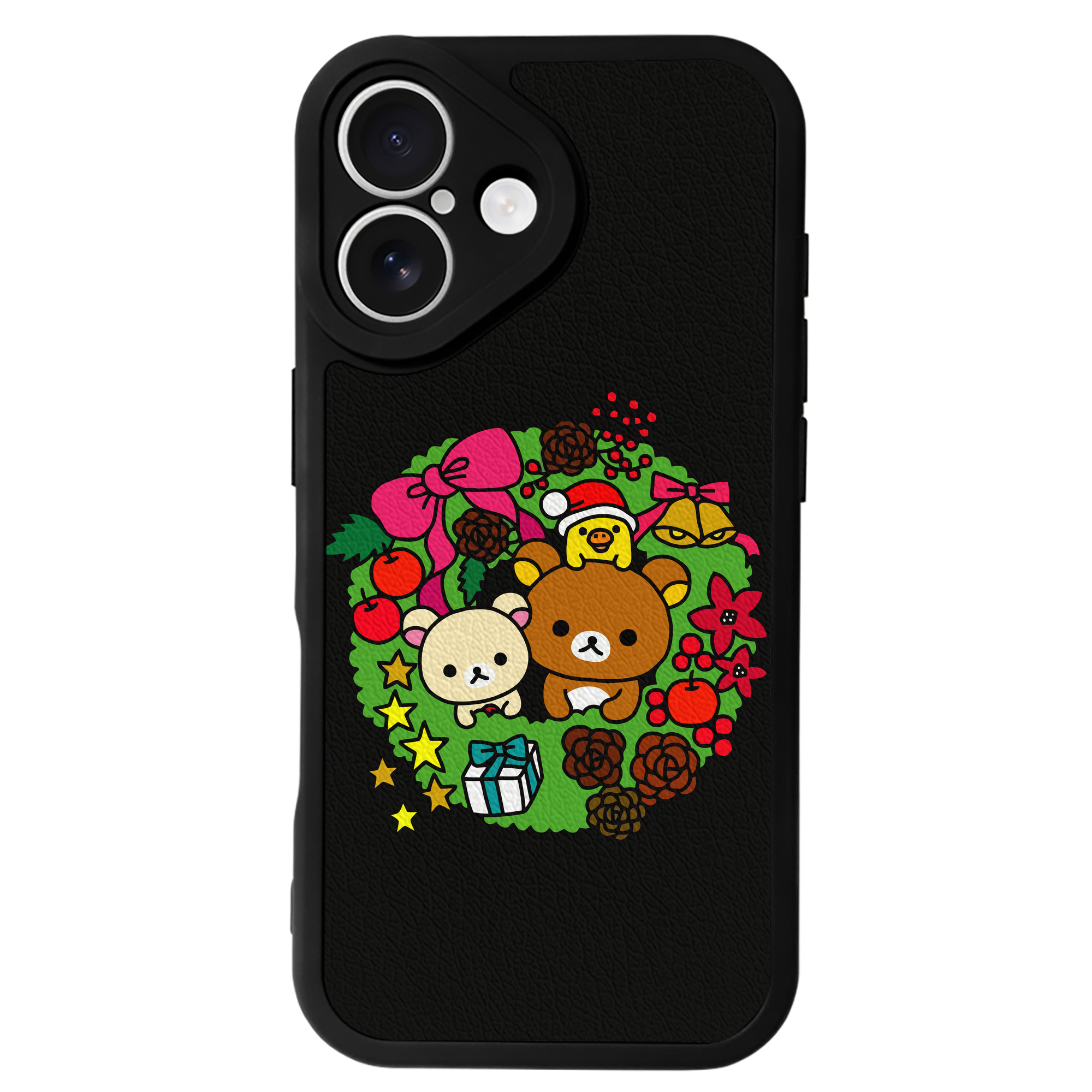 （画像用） リラックマ リラックマ キイロイトリ Rilakkuma Korilakkuma Kiiroitori 【iPhone 16シリーズ対応】シリコンスマホケース（レザー調） 材質：シリコン